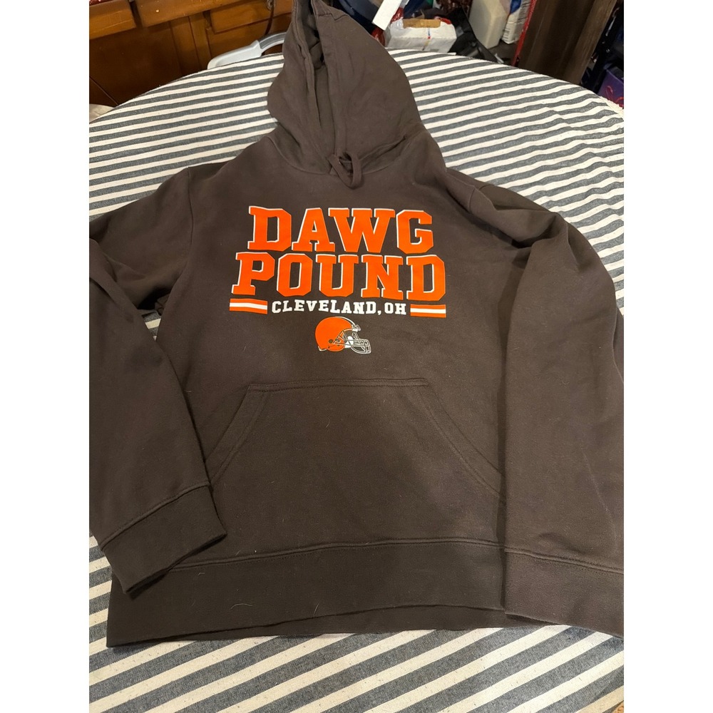Fanatics Cleveland Browns Dawg Pound Hoodie Mens Medium Brown NFL Football Sweat